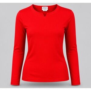 Vintage Parrinello Red Knit Top‎ Womens Large Y2K Minimalist Stretch